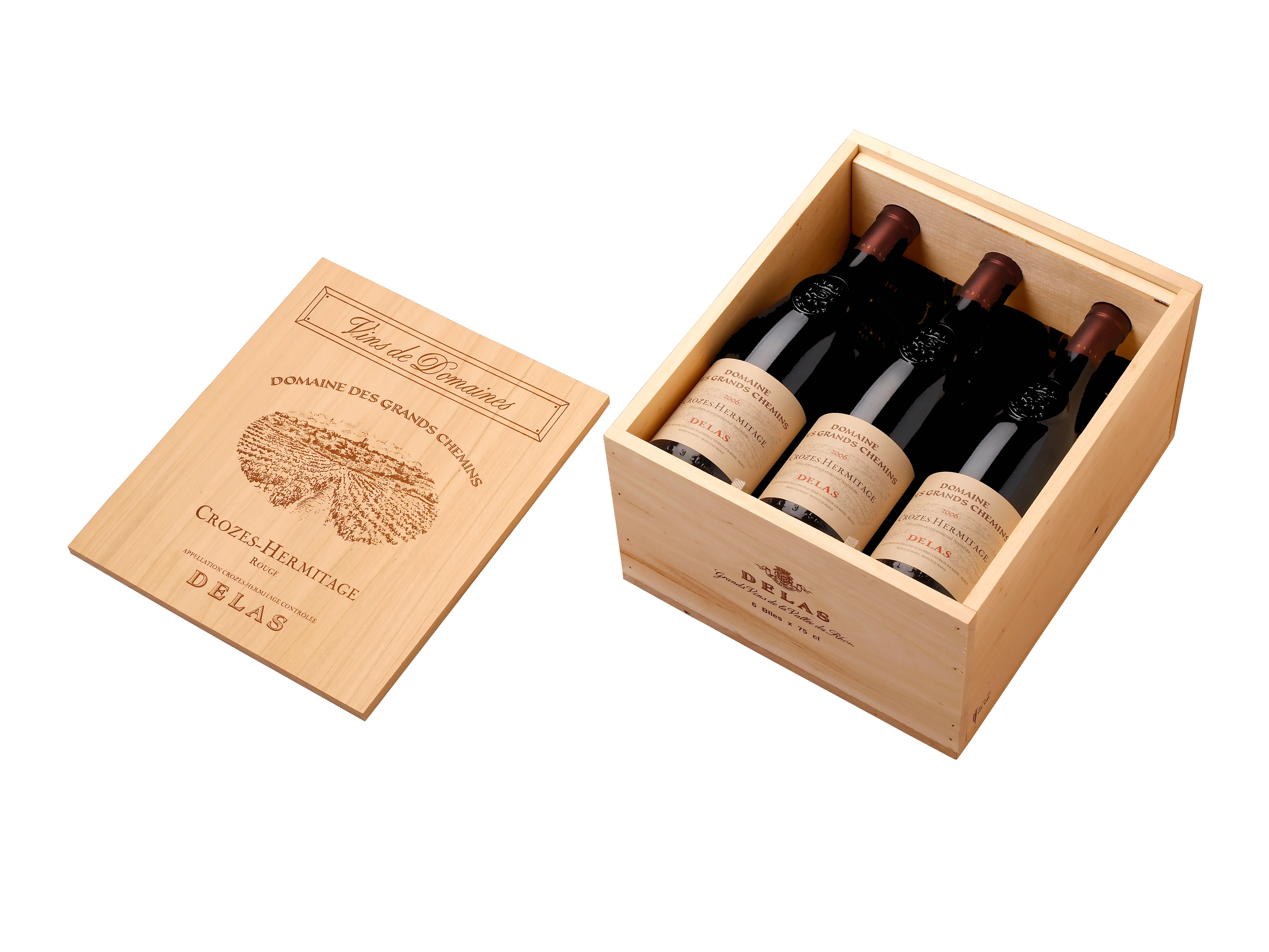 Delas Frères Crozes Hermitage, Domaine des Grands Chemins (3 Bottles in Wood)