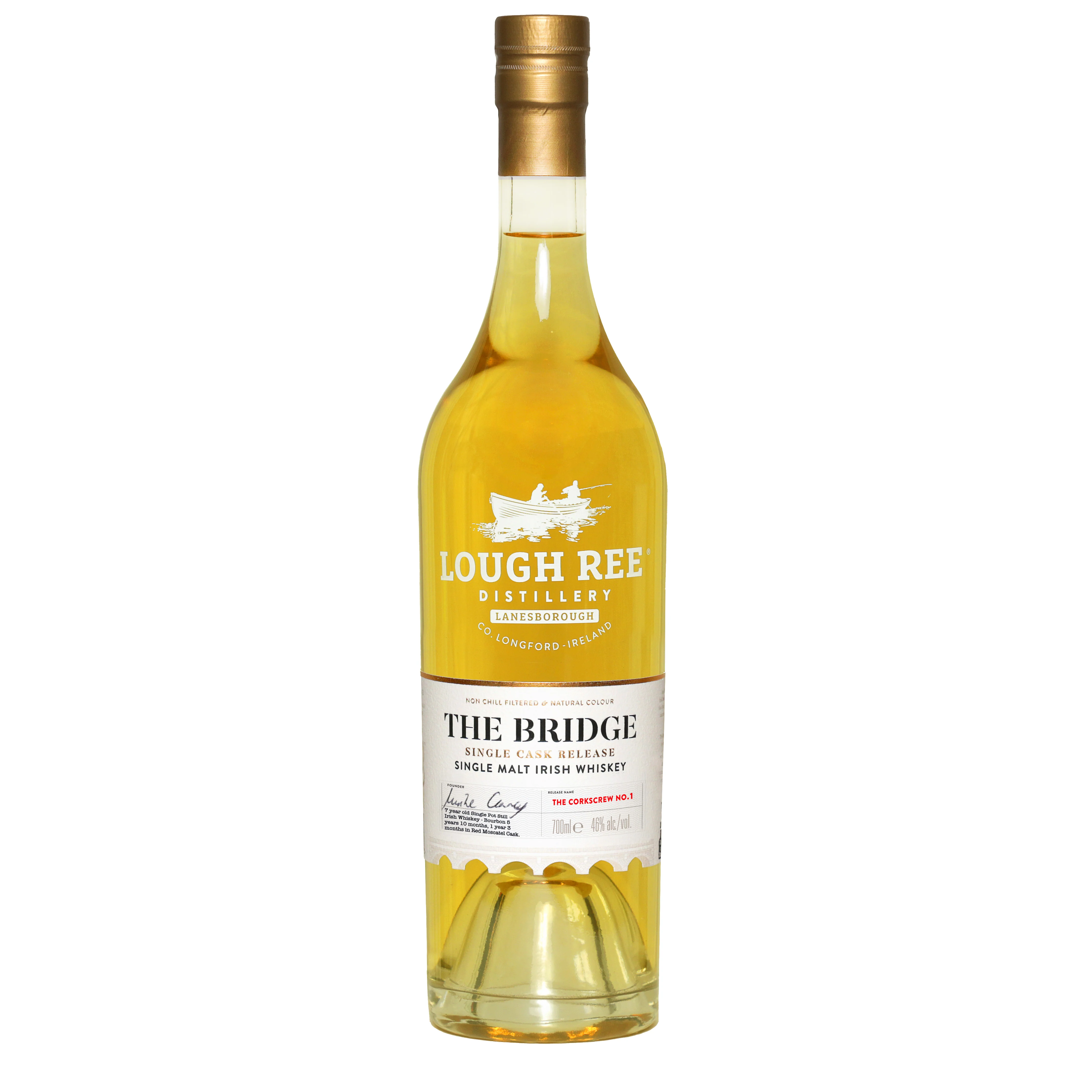 Lough Ree The Bridge Series Whiskey Corkscrew No. 1 - Single Pot Still Red Moscatel Cask Finish 70cl